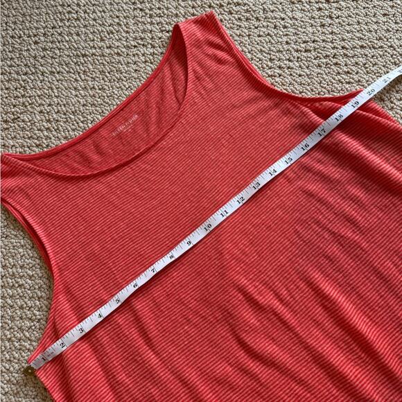 NWT Eileen Fisher Linen Jersey Dress with Mini Stripe Orange Shift Size Medium - Picture 4 of 11